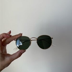Ray-Ban Gold Frame Sunglasses with Dark Lenses and case!